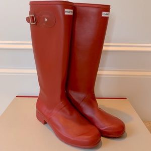 Women's Original Tour Foldable Tall Rain Boots Red